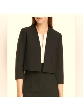 Boss Jikiva collarless ponte crop jacket